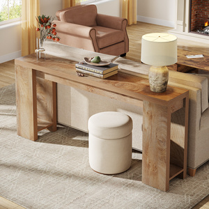 US Local 70.9-Inch Extra Long <strong>Console</strong> <strong>Table</strong>, Farmhouse Wood Sofa <strong>Table</strong> Behind Couch, <strong>Narrow</strong> Entryway Accent <strong>Table</strong> - Product Image 3