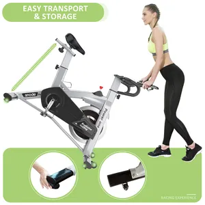 Snode 8729 Gym Exercise Bike White Bike Home Fitness Equipment With Screen
