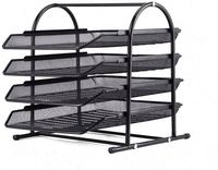Organizador de Archivos Metálico, Estante de Almacenamiento de Escritorio, Soporte para Documentos, Porta Archivos, Suministros de Oficina