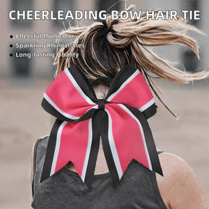 Sports Hair Tie Cheerleading Ponytail Holder Three-Layer Bow Hair Ties Durable <b>Ribbon</b> Rhinestone Multicolor for Girls - Product Image 2