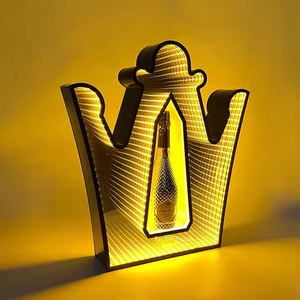 Richshining-Expositor de botellas LED acrílico dorado personalizado, <span class=keywords><strong>VIP</strong></span> para discoteca y bar, presentador, plástico duradero con logotipo (ODM/OEM) - Product Image 4