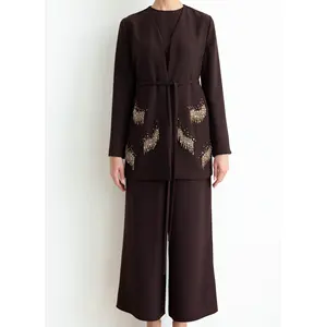 Новинка 2022, Арабская Женская одежда с длинным рукавом для Ближнего Востока, Женская скромная абайя, мусульманское платье