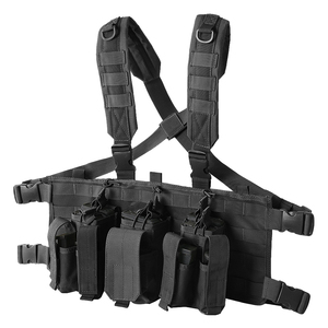 Chaleco Táctico con Bolsas para Cargadores Extraíbles, Panel MOLLE Personalizable, Arnés Modular para Equipo - Product Image 1