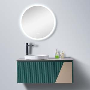<b>Cheap</b> Price Latest Bathroom <b>Vanity</b> Units With Sink Cabinet Wall Hung Waterproof Bathroom Cabinet Set Factory WholeSale - Product Image 1