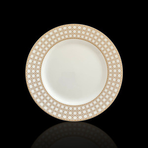 Ensemble de salle à manger de luxe nordique doré, best-seller, assiette en céramique avec boîte cadeau - Product Image 4