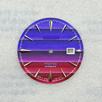 Cadran de montre bleu violet 35 mm sans luminescence pour mouvement NH35, accessoires de modification de montre