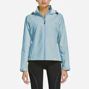 Jaqueta esportiva feminina com zíper completo para mulheres, casaco de manga longa de raglan respirável para uso atlético