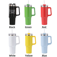 Gobelet isotherme en acier inoxydable de 40 oz avec poignée, design personnalisé pour le café, le thé et l'usage quotidien