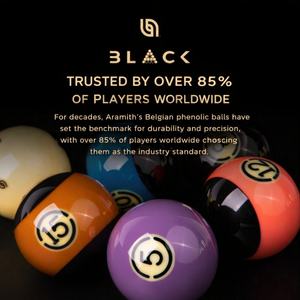ชุดลูกสนุกเกอร์อารามิธ ทัวร์นาเมนต์ สีดำ ขนาด 57.2 มม. เทคโนโลยีดูราไมธ์ สำหรับการแข่งขันสนุกเกอร์ระดับมืออาชีพ ใช้ในการแข่งขันสนุกเกอร์ชั้นสูง - Product Image 3
