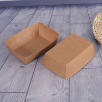 Barquettes alimentaires en papier jetables, barquettes en papier pour gaufres, imprimées en couleur pour hamburgers, hot-dogs, frites avec laminage mat