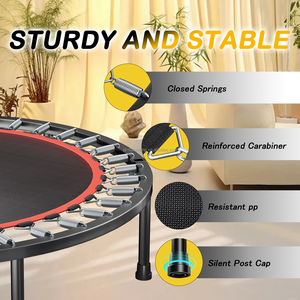 Mini Trampolín Portátil Plegable de 40 Pulgadas, Rebounder de Ejercicio para Gimnasio Interior y Exterior, Fitness, Entrenamiento, Rebote - Product Image 2