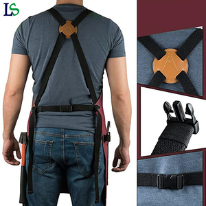 <span class=keywords><strong>Professionnel</strong></span> Ménage Salon <span class=keywords><strong>Travail</strong></span> Uniforme Sans Manches Coton Toile Bar Noir Poches <span class=keywords><strong>Tablier</strong></span> Avec Logo Personnalisé - Product Image 3