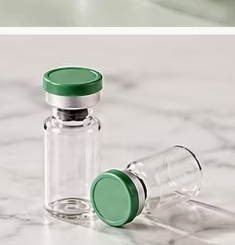 10ml/30ml amber glass <b>bottle</b>, empty glass container, with white/red/blue cap; cap color customizable. - Product Image 2