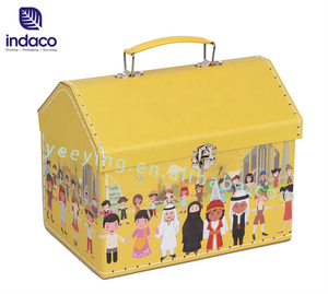 2026 Creative Retro House Shaped Cardboard Toy Luggage with Handle Attractive Luggage Wholesale - Product Image 2