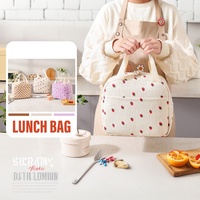 Sac isotherme fourre-tout Royal Fair personnalisé en velours côtelé à imprimé floral, avec poche et poignée, doublure en aluminium, idéal pour l'école