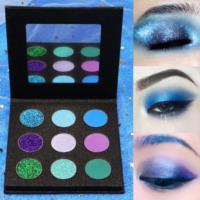 Cosmétiques en gros Palette de fards à paupières diamant 9 couleurs Fard à paupières doré beauté Palette de fards à paupières scintillants brillants Maquillage