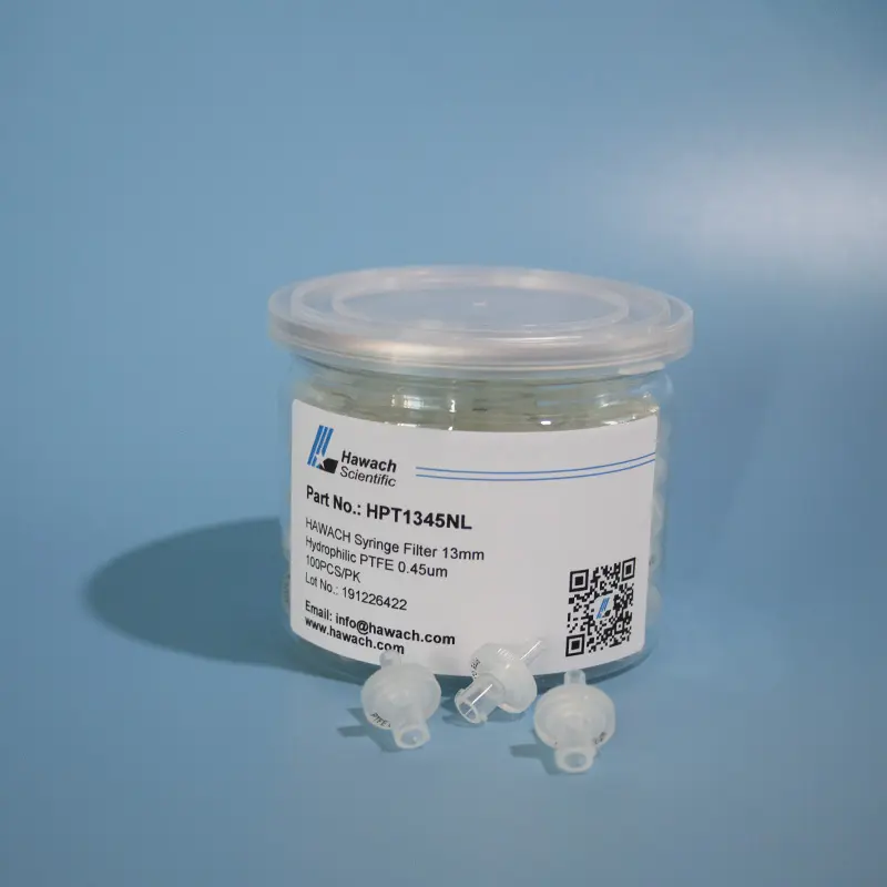 0.2 미크론 30mm 소수성 무균 PTFE 멤브레인 주사기 필터 ptfe