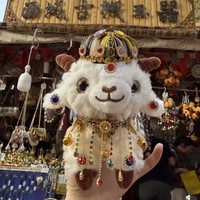 Nouveau Porte-clés ethnique en peluche d'agneau avec strass faits main 2026, Souvenir touristique culturel de la région occidentale du Xinjiang