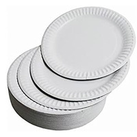 Assiette de canne à sucre jetable Assiette ronde de 6 pouces Assiettes en papier jetables