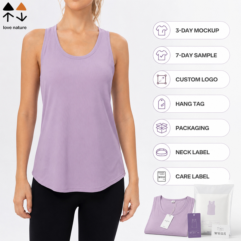 Women's Cooling Yoga Tank Top Breathable Quick Dry Moisture Wicking Loose Fit Sleeveless Gym Running Top Custom Logo Service
