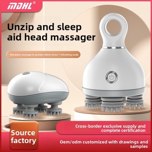 Oem Mới Xách Tay Thông Minh Điện Tóc Da Đầu Đầu Massager Có Thể Sạc Lại Cầm Tay Không Thấm Nước Silicone Da Đầu Massage Điện Tử - Product Image 2