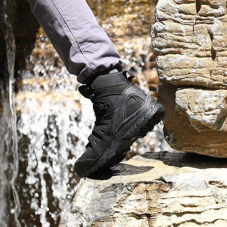 Botas tácticas de cuero para motocicleta para hombre Botas Delta de tobillo  alto para exteriores de jungla para acampar para hombre