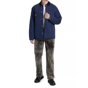 <b>Jacket</b> Factory Custom logo Multi-pockets Cargo <b>Jacket</b> Men Casual Heavy Duty Navy <b>Canvas</b> <b>Jacket</b> - Product Image 3