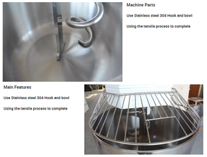 Bossda ad alta capacità 50kg 75kg impastatrice per farina da forno 100kg impastatrice a spirale frullatori - Product Image 2