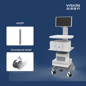 Moderne In Hoogte Verstelbare Roestvrijstalen Laptop Monitor <span class=keywords><strong>Trolley</strong></span> Duurzaam Mobiel Werkstation Voor Ziekenhuis Kliniek Gym Woonkamer - Product Image 3