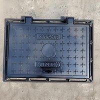 Couvercle de regard en fonte ductile durable encastré, classe de charge C250, verrouillable antivol, pour égouts, noir, pour piste piétonne