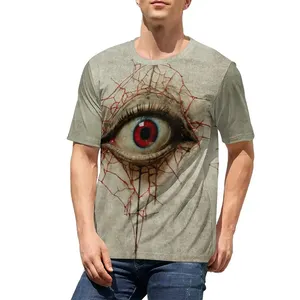 Gratis Verzending Herenmode Oog Van Horror Grafisch T-Shirt Casual Licht Stretch Ademend T-Shirt Voor Outdoor Tops