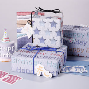 Vente en gros 80g papier d'anniversaire scintillant 50*70cm papier d'emballage cadeau personnalisé pour l'emballage - Product Image 2
