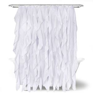 <span class=keywords><strong>Tenda</strong></span> da Doccia Vintage Stile Fattoria con Stampa Floreale <span class=keywords><strong>Lilla</strong></span>, Materiale in Lino e Poliestere con Stampa Digitale a Righe e Ganci Inclusi - Product Image 4