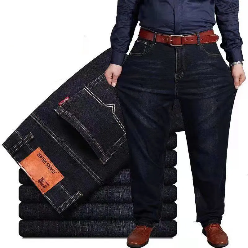 最高品質のバギービッグサイズ42スタイル特大デニムプラスサイズメンズジーンズパンツ男性用