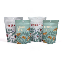 Sachets de thé refermables personnalisés en PE écologique de qualité alimentaire avec fermeture éclair, pochettes verticales pour impression numérique personnalisée