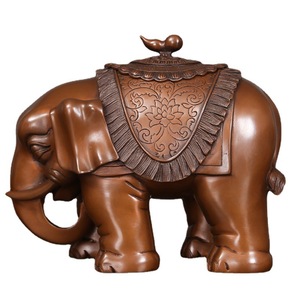 Copper Elephant Incense Burner Small Size <b>Hand</b> Made Religious Decor For Home Office Chinese Style Auspicious Design - Product Image 4