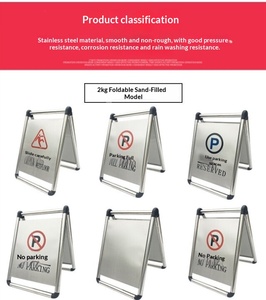 Señal <span class=keywords><strong>de</strong></span> Advertencia Reflectante <span class=keywords><strong>de</strong></span> Acero Inoxidable Tipo A para Metro, Hotel, Escuela, Centro Comercial, Estacionamiento, Plegable, Rellenable con Arena, Precaución - Product Image 3