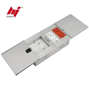 Factory Wholesale Ultra-Thin Two-Door Stainless Steel Flat Push Power Socket Floor Box