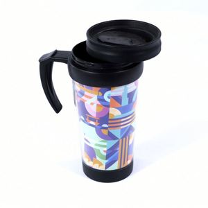 Customized <b>Drinkware</b> <b>Plastic</b> Paper Insert Travel Mug Cup Sport Water Bottle Double Layer Water Bottles - Product Image 3