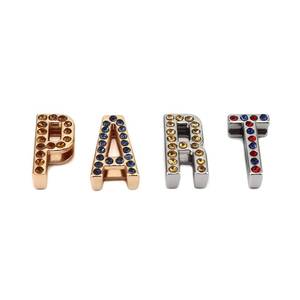 Breloques alphabet en alliage avec strass de 8 mm A-Z pour bracelets, colliers, bracelets de poignet, fabrication de bijoux DIY - Product Image 3