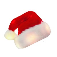 Chapeau de Noël lumineux à LED en peluche longue pour adultes et enfants, costume de fête de Noël, décoration de Noël transfrontalière