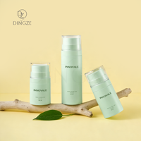 Flacon pompe cylindrique sans air pour cosmétiques 30ml 50ml 100ml avec bouchon à vis en plastique pour soins de la peau