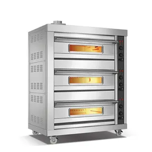 Penjualan Langsung dari Pabrik Kualitas Tinggi Harga Bagus 3 Deck 6 Tray Oven Gas Roti Prancis