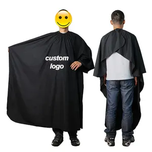 Waterproof Customize Logo Or Embroider Logo silicone neck Black or White Barber Capes