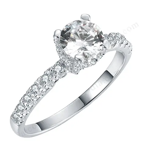 New Design Low Cost White Moissanite Diamond Ring Wedding Rings gold white engagement ady