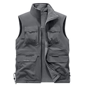 Chaleco Formal de lona de doble cara con logotipo personalizado OEM, ropa de trabajo gruesa multibolsillo multifuncional para exteriores para hombre al por mayor - Product Image 5