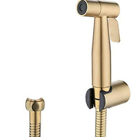 Ensemble de douchette pour toilettes en acier inoxydable 304 noir brossé or avec noyau de valve en plastique et buse multifonction pour le nettoyage du corps