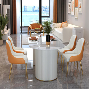 Tavoli da Pranzo Moderni per Ristorante, <span class=keywords><strong>Soggiorno</strong></span> e <span class=keywords><strong>Cucina</strong></span>, Set di Tavolo Ovale con Sedie per 4, 6, 8 Persone - Product Image 2