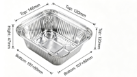 Boîte en aluminium pré-aluminiumée pour aliments préparés, film alimentaire, double usage réfrigération et congélation, boîte en aluminium verrouillable