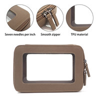 Sac de maquillage en PVC en vente chaude, OEM entièrement personnalisé, étuis de rangement cosmétiques de voyage, étanches, transparents, pochettes de toilette